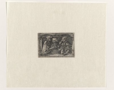 Mujer joven con dos amantes ricos de Monogrammist H.M.