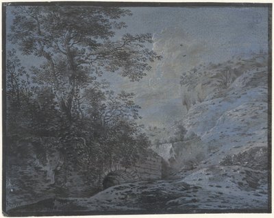 Paisaje vespertino con una ruina cubierta de vegetación de Monogrammist IAR of IAP