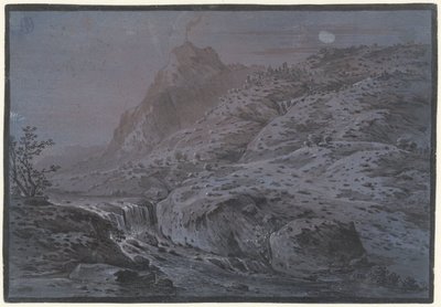 Paisaje volcánico a la luz de la luna de Monogrammist IAR of IAP