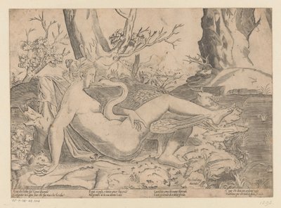 leda y el cisne de Monogrammist IHS