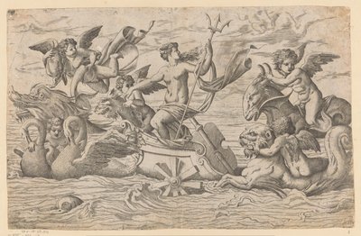 Venus en un carro tirado por dos cisnes de Monogrammist IQV