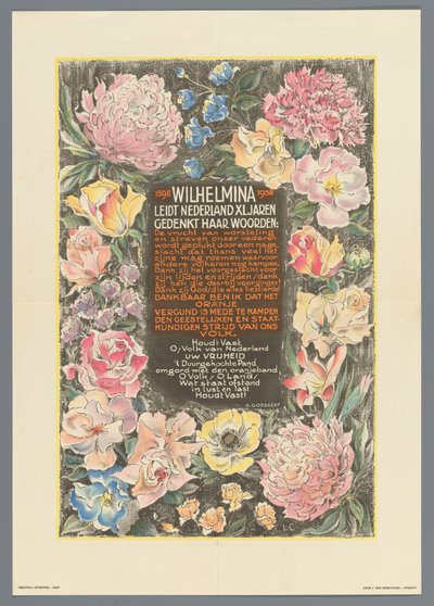 Wilhelmina lidera la XL de Holanda durante años de Monogrammist JB (20e eeuw)