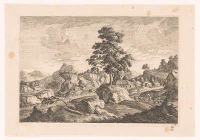paisaje montañoso con casas de Monogrammist MEG