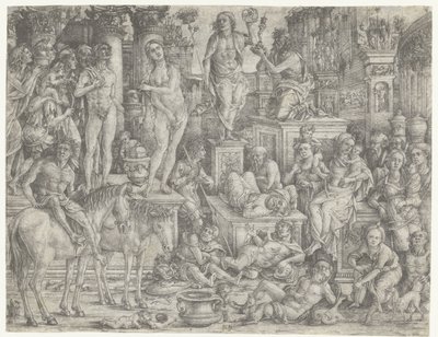 Alegoría del Triunfo de la Luna (Luna) de Monogrammist PP (graveur)