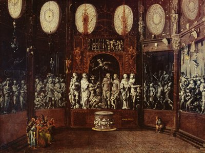 Jeroboam en el templo de los dioses paganos de Monsu Desiderio