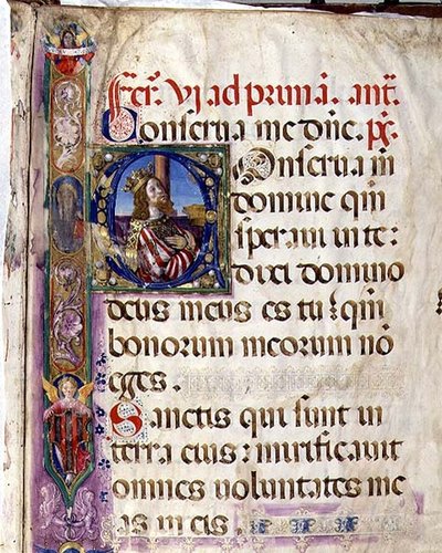 Ms 543 f.1r Inicial historiada 
