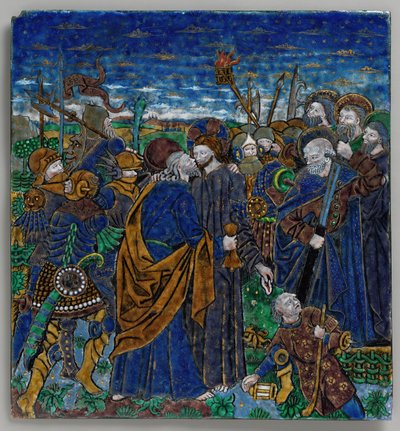 Placa con La traición de Cristo, francesa, siglo XV de Monvaerni