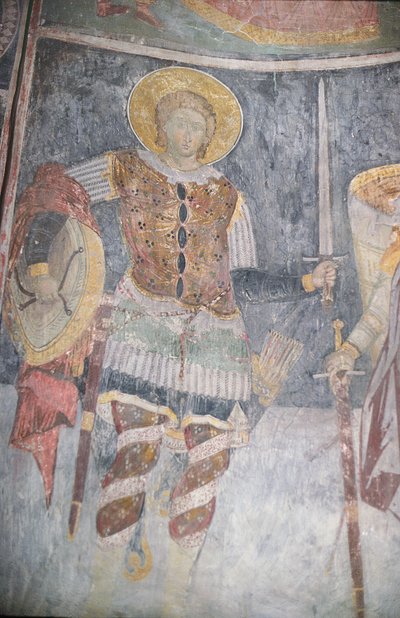 Fresco de San Procopio en la iglesia, 1413-17 de Morava School