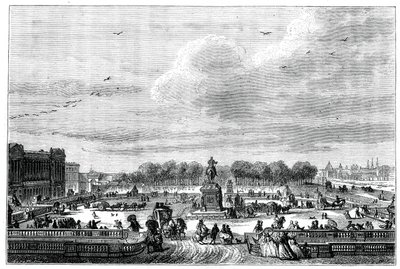 Los jardines de un palacio francés del Rey Luis XV, 1763, 1885 de Moreau
