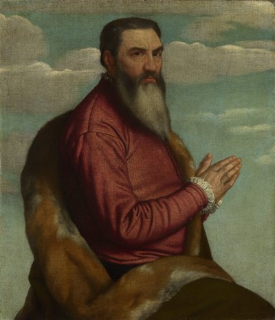 Hombre rezando con una barba larga, ca. 1545 de Moretto da Brescia