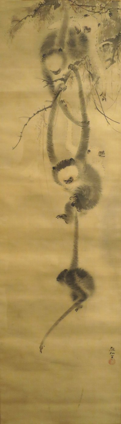 Cinco monos", atribuido a Mori Sosen, principios del siglo XIX, Museo de Arte de Honolulú, 4916.1 de Mori Sosen