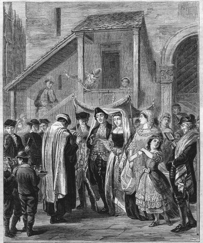 Boda judía en Alemania en 1869 de Moritz Daniel Oppenheim