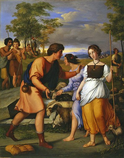 Rebeca y Eliezer en el pozo de Moritz Daniel Oppenheim