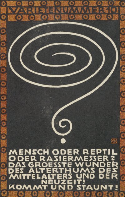 Número de variedad 10: Hombre o reptil o navaja, 1907 de Moritz Jung