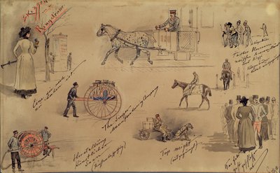 Tipos vieneses 1883 (bocetos de la Ringstrasse) de Moritz Ledeli
