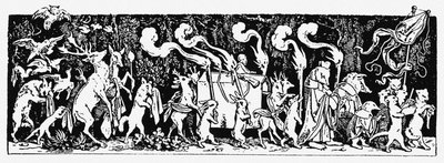 El funeral del cazador De: Munich Bilderbogen No 44 de Moritz Ludwig von Schwind