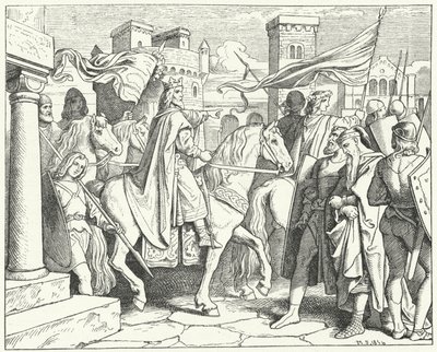 Carlomagno entrando en Pavía, 774 de Moritz Ludwig von Schwind