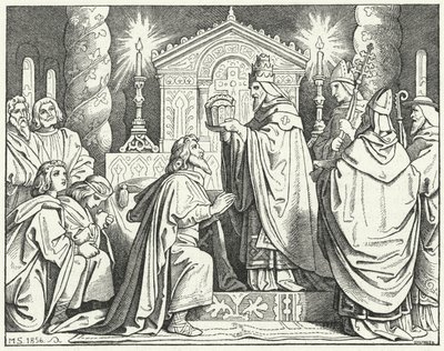 Coronación de Carlomagno como emperador del Sacro Imperio Romano, 800 de Moritz Ludwig von Schwind