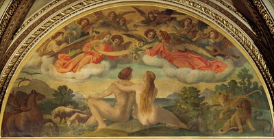 Luneta en el vestíbulo de la Ópera Estatal de Viena: La Creación de Joseph Haydn de Moritz Ludwig von Schwind