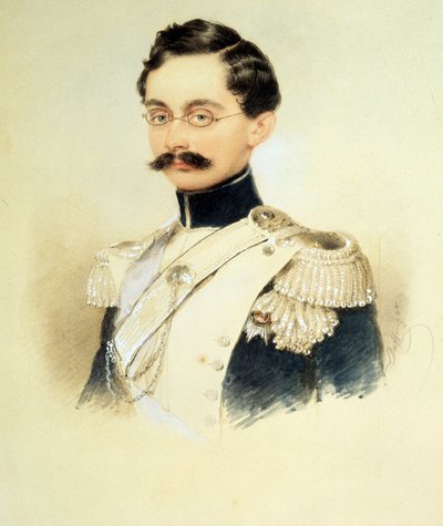 "" Retrato de Adolfo de Luxemburgo (Adolphe de Nassau) "" (Retrato de Adolfo I, Duque de Nassau, Gran Duque de Luxemburgo (1817-1905)) Acuarela de Moritz Michael Daffinger (1790-1849) 1840 alrededores Museo Estatal Ruso , San Petersburgo de Moritz Michael Daffinger