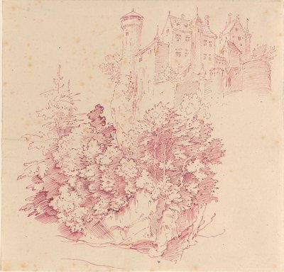 Castillo fortificado en un alto acantilado de Moritz Ludwig von Schwind