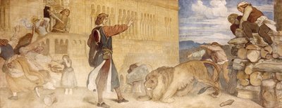 Trataba a los leones como si estuviera bromeando, c.1854-55 de Moritz Ludwig von Schwind