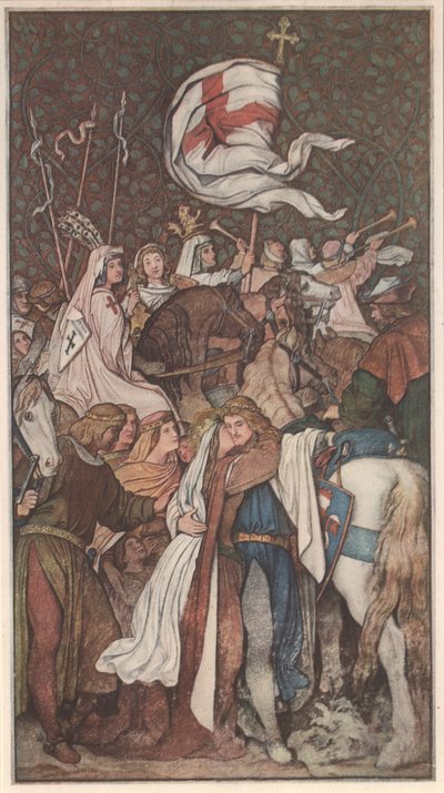 Luis el Santo se despide de su esposa Isabel de Moritz Ludwig von Schwind