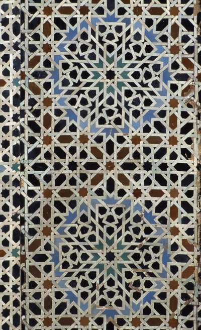 Madrasa Bou Inania, azulejos zellij, siglo XIV de Moroccan School