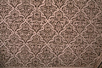 Kasbah de Thamiel glaoui, estuco (detalle) de Moroccan School