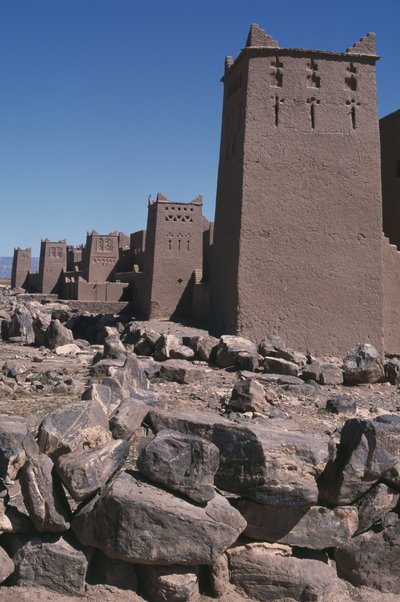 Vista de un ksar, valle de Dra de Moroccan School
