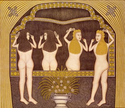 Dos mujeres frente a un espejo de Morris Hirshfield