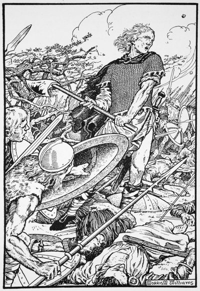 Alfredo el Grande en la Batalla de Ashdown, 871 de Morris Meredith Williams