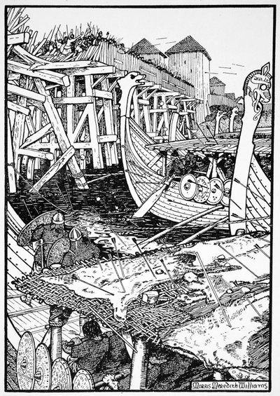 La batalla del Puente de Londres, 1014 1913 de Morris Meredith Williams