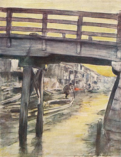Un Canal en Osaka, c1887 de Mortimer L Menpes
