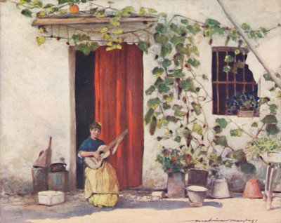 Un patio, Sevilla, 1903 de Mortimer L Menpes