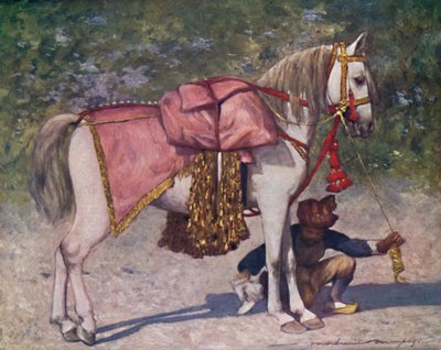 Un famoso caballo llevado en el séquito del Rao de Cutch de Mortimer L Menpes