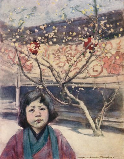 Una chica japonesa en color ciruela, c. 1887, 1901 de Mortimer L Menpes