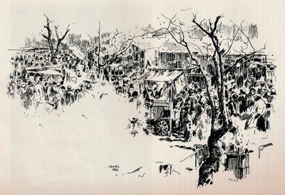 Escena de calle en Asakusa, c1897 de Mortimer L Menpes