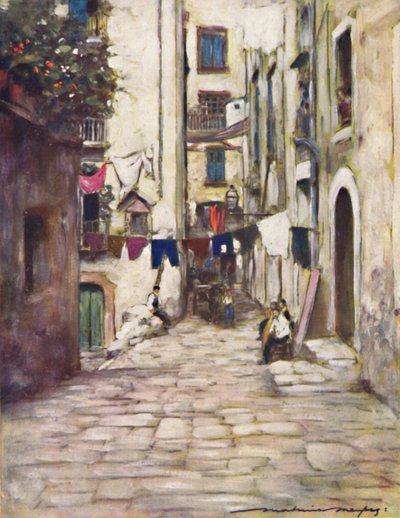 Una calle en Nápoles, 1903 de Mortimer L Menpes
