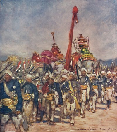 Un grupo típico en la procesión de los retenedores, 1903 de Mortimer L Menpes