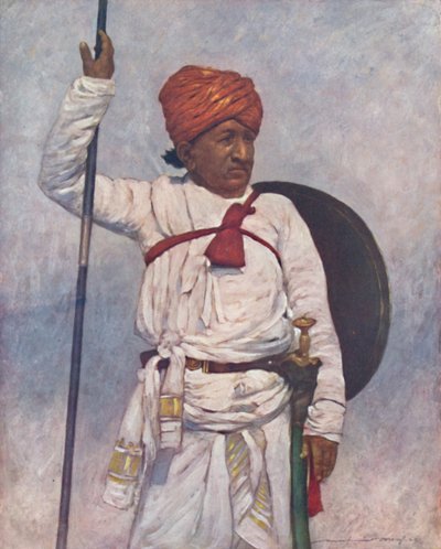 Un retenedor armado de los jefes de Bombay, 1903 de Mortimer L Menpes