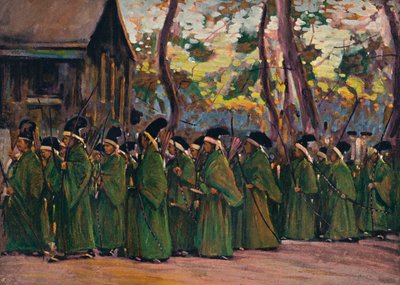 Procesión de arqueros en Kioto, c1897 de Mortimer L Menpes