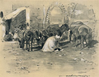 Escena callejera en Tánger, 1903 de Mortimer L Menpes