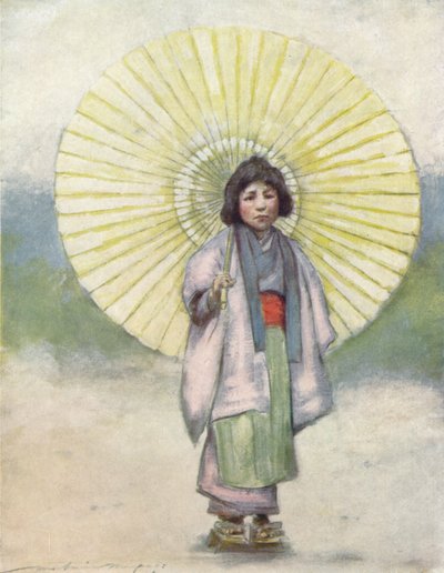 El niño y el paraguas, c. 1887 de Mortimer L Menpes