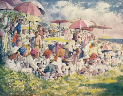 Viendo una carrera de botes, 1903 de Mortimer L Menpes