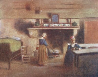 A Solitary Meal (litografía en color) de Mortimer Ludington Menpes