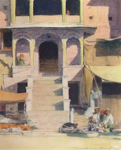 En los escalones de un palacio, 1905 de Mortimer Ludington Menpes
