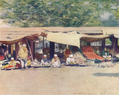 Día de mercado en Peshawur de Mortimer Ludington Menpes