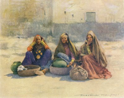 Mujeres del mercado de Ajmere de Mortimer Ludington Menpes