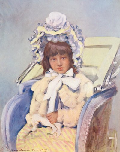 Niños del mundo: Americano, con enfermera (litografía en color) de Mortimer Ludington Menpes